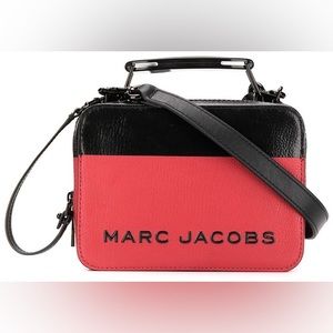 Marc Jacobs The Box Leather Dipped Crossbody Bag. Red/Black.